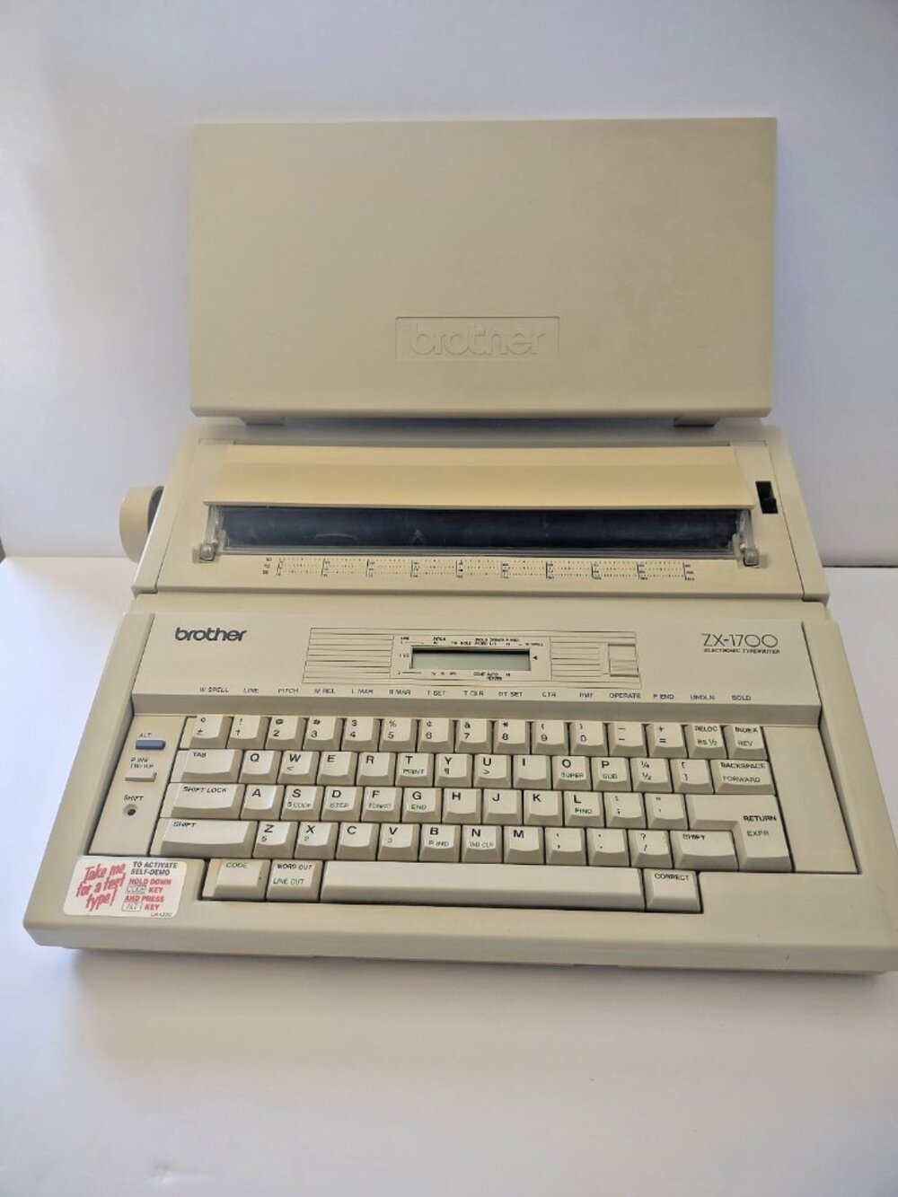 Brother AX-450 Display Electronic Typewriter Works Clean W/Cover Ribbon & More